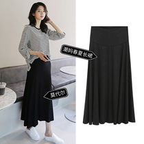 Maternity dress summer new half-body net red fashion loose home thin Modal spring and autumn tide mom night dress long dress