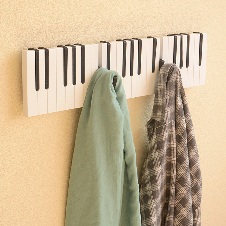 Nordic Xuanguan Cloakhat Rack Piano Keyboard Hooks Kindergarten Hanger Wall Wood Hanging Clothes Hook Wall Water-based Paint