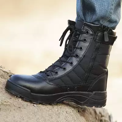 Military fans outdoor combat training boots Tactical men's boots women's autumn and winter wear-resistant mountaineering boots Marine high-barrel desert boots