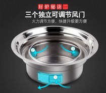 Korean round barbecue grill outdoor charcoal light smoke commercial barbecue grill charcoal household barbecue grill barbecue pot frying plate