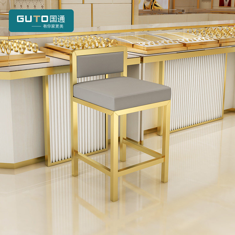Jewelry store chair back bar bench chair glasses store special stool gold shop front desk cash register high counter bar chair