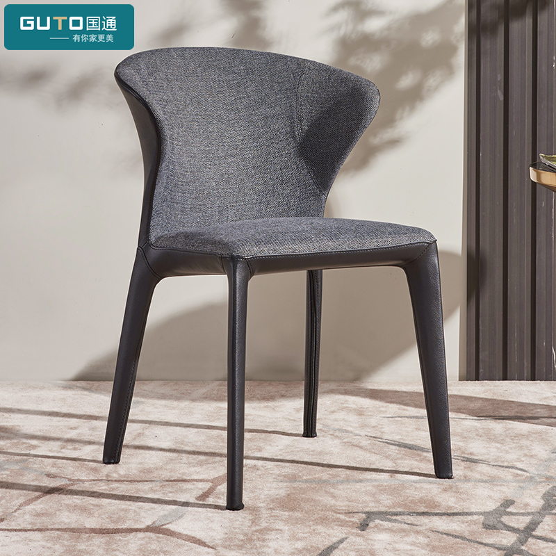 Modern wrought iron fabric soft bag dining chair simple sample house exhibition center meeting guest negotiation chair desk computer chair hotel leisure chair