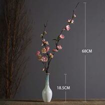 Chinese ceramic Guanyin bottle simulation peach blossom dried flower flower arrangement Living room tea room negotiation table decoration Home handmade jewelry