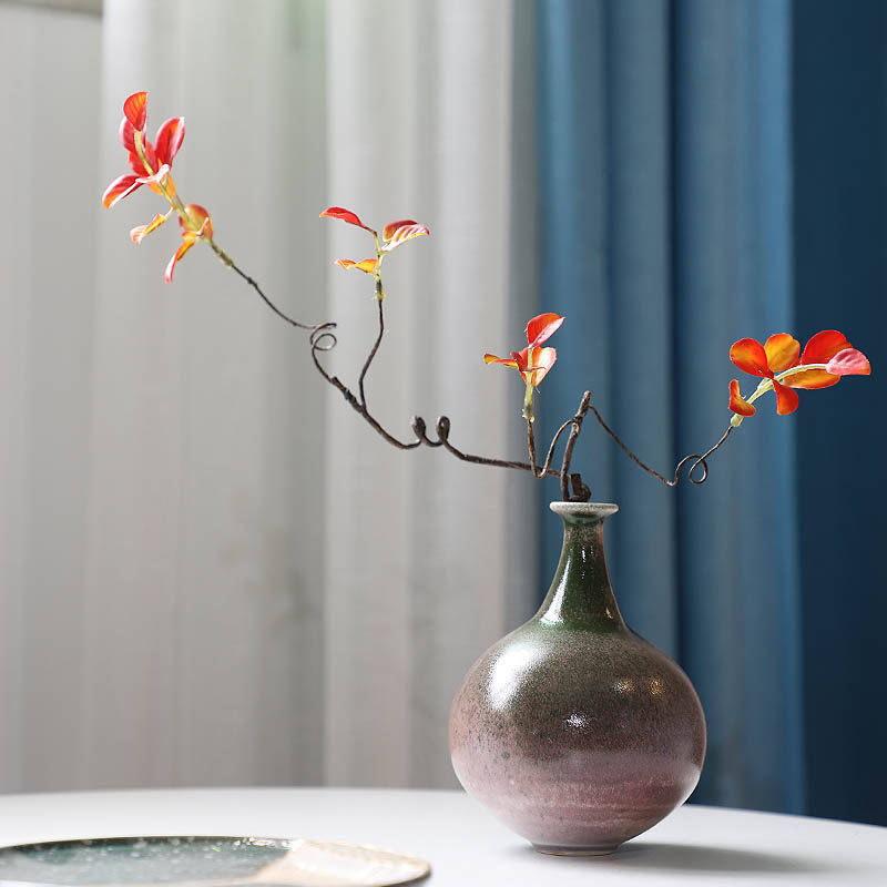 Ceramic retro vase New Chinese home living room tearoom flower dry flower Zen decoration sample room furniture