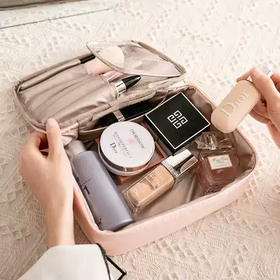 Cosmetic bag female Net red portable box ins Wind Super fire small simple wash product storage bag large capacity