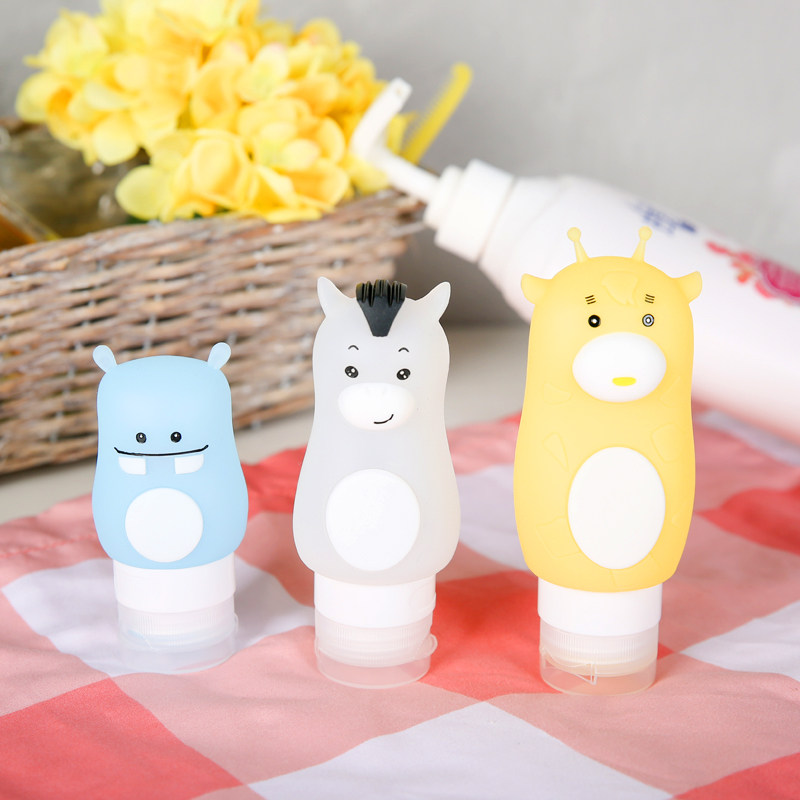 Cartoon cosmetics sub-bottle Silicone portable travel set Shampoo shower gel Press-type small empty bottle storage bottle
