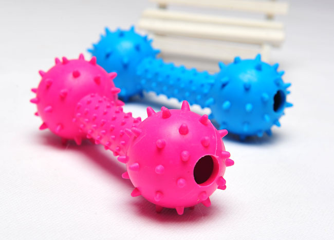 TPR barbell dog cắn kháng cao su đồ chơi gai quả tạ đồ chơi giáo dục mèo con chó đồ chơi pet nguồn cung cấp bóng đồ chơi cho chó