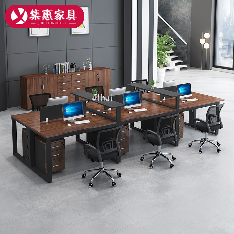 Staff desk chair combination minimalist modern 2 people 4 people 6 people with staff table computer finance desk screen holder 