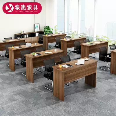 Staff training meeting long table Campus double three-person desk and chair combination Venue long table Speaker table Podium
