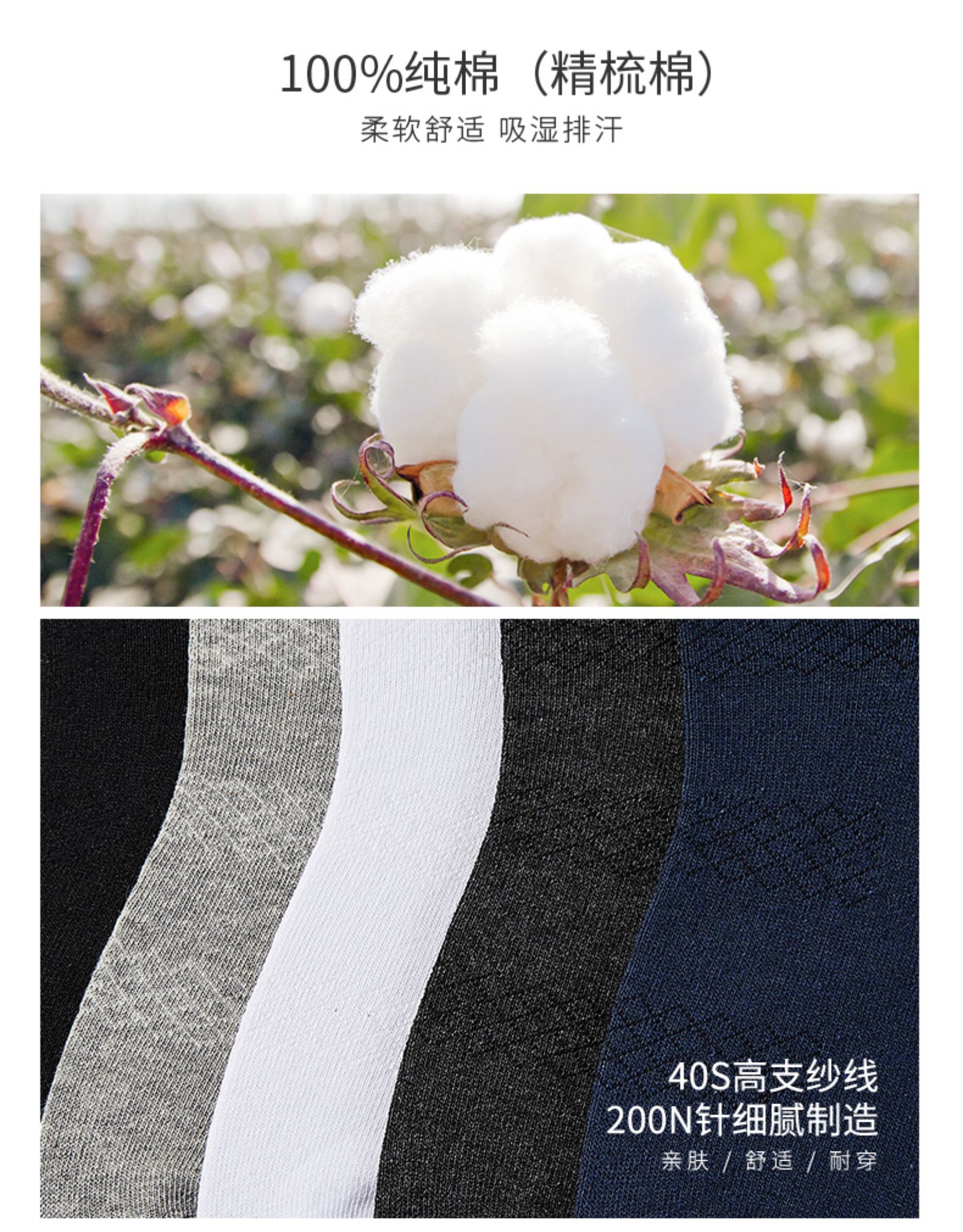 马克华菲 男士 100%精梳棉 网眼船袜 10双 图3