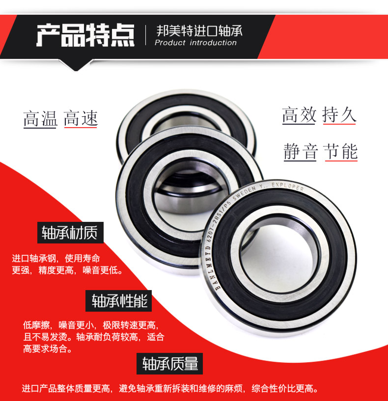 瑞典BMD进口深沟球轴承6004/6005/6006/6007-2Z/-2RS/P5高品质商品详情图