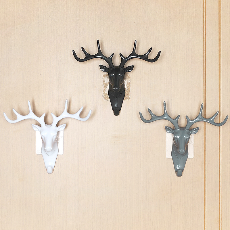 Antlers American Home Decoration Hook Wall Shelf Wall-mounted Creative Wall Personality Deer Head Wall Key Shelf-Taobao