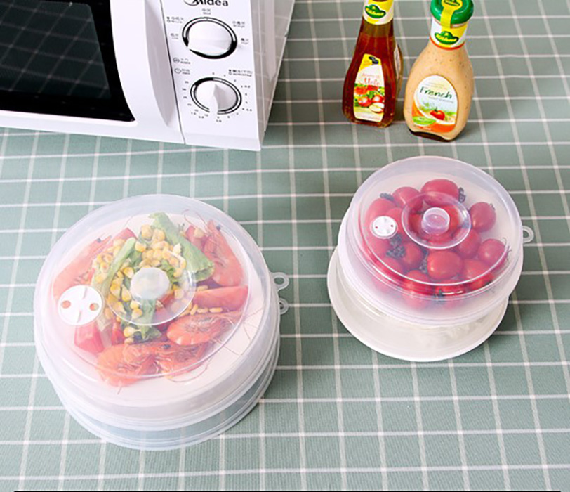 Microwave oven heating greaseproof lid sealing lid Superimposed Fridge Bowl PRESERVATION COVER DUST LID ROUND PLASTIC BOWL LID