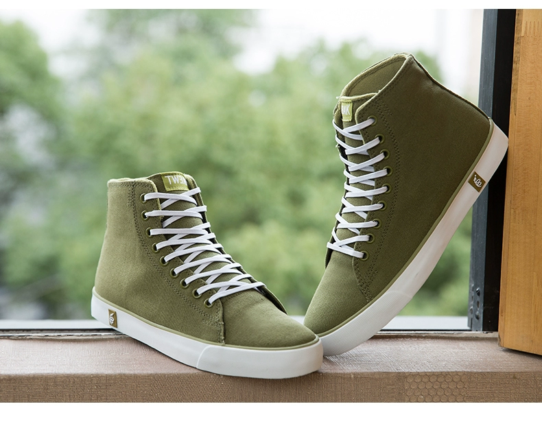 Tweak Twick giày nam mùa xuân và mùa hè gió denim vải thường giày cao để giúp giày nam - Giay cao sneaker nam