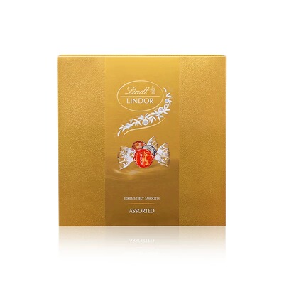 Lindt/瑞士莲软心精选牛奶巧克力8粒装礼盒96g效期最早至7.6日