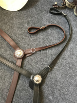 Western front chest belt Bow Head Leather Orenma Furniture Equestrian Goods Western Horses Equipped Bull Leather Metal Decorative Chest Strap