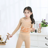 Quần áo biểu diễn múa Latin cho nam và nữ quần áo cotton dài tay mùa thu đông cộng với quần áo tập thể dục làm dày nhung đồ tết cho bé gái
