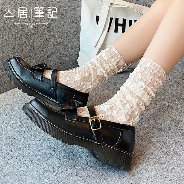 ຖົງຕີນຂອງແມ່ຍິງກາງ-calf socks summer ບາງ ins trendy summer ແບບນອກໃສ່ໂປ່ງໃສ lace ຕາຫນ່າງ summer ອິນເຕີເນັດສະເຫຼີມສະຫຼອງຮ້ອນ super