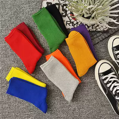 Bubble socks women's spring and autumn color candy color Korean socks women's socks Korean College trend Net Red