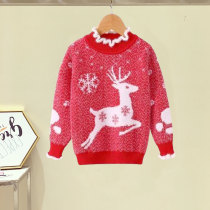 Childrens clothing Christmas sweater girls new needle woolen sweaty mink velvet easy to beat undershirt autumn and winter warm sweater