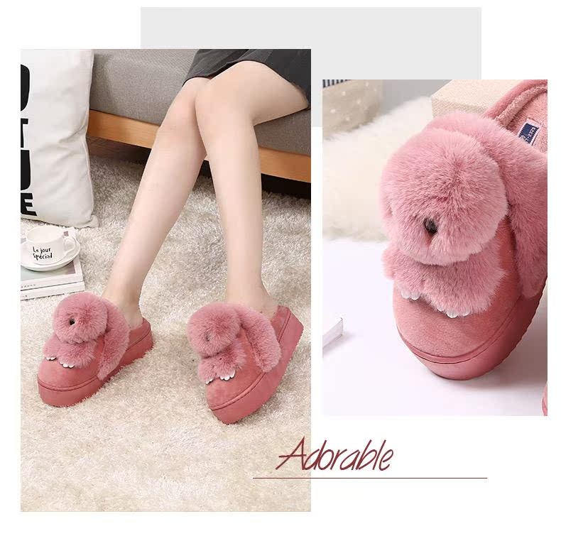 Kéo lại dép bông nữ 2018 túi mới có đế dày mùa đông mang giày cotton trong nhà cộng với nhung ấm dễ thương - Trang chủ dép đi trong nhà mùa hè