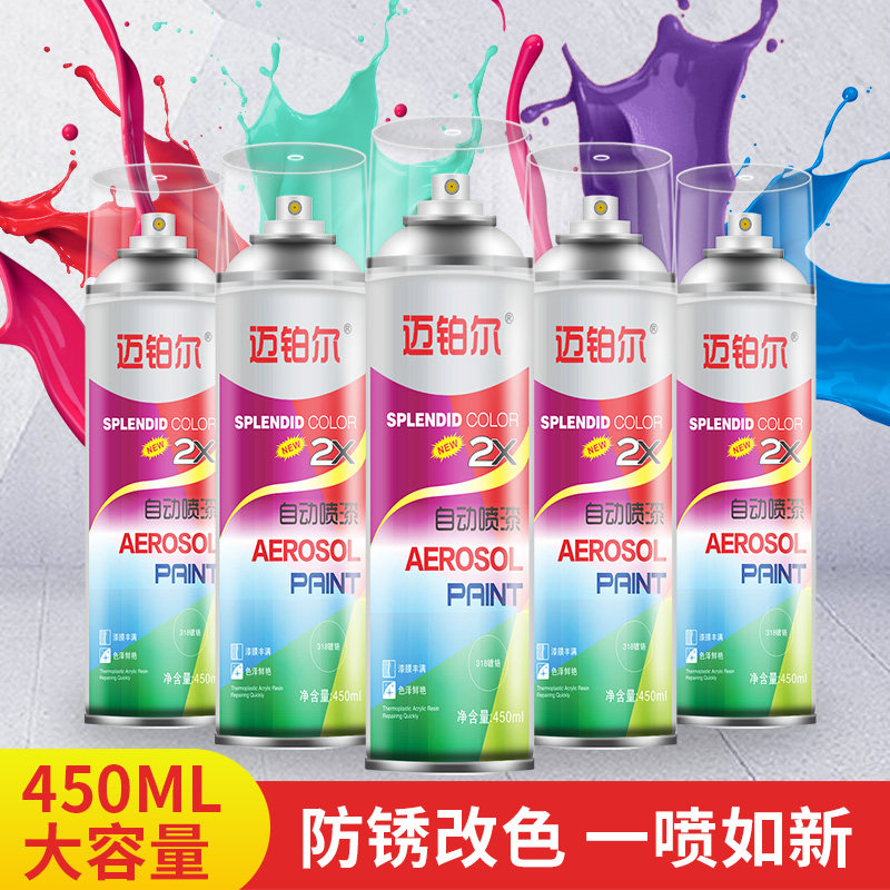 Spray paint can anti-rust paint exempt from rust black and white paint car silver powder paint stainless steel refurbishment high temperature metal anti-corrosion paint