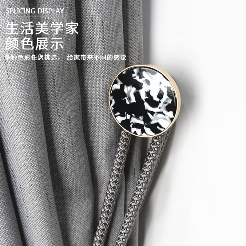 Light luxury curtain hook Wall hook fixed side mounted pair of wall hooks High-grade zinc alloy simple wind strap curtain buckle