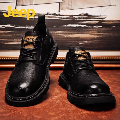 jeep Martens, джип в английском стиле, туфли для кожаной обуви, мужская износостойкая низкая повседневная обувь, из натуральной кожи