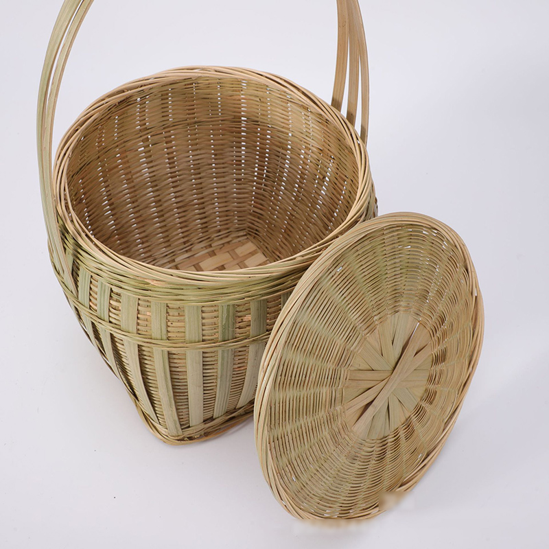 中国美術竹製網代二段手提げ提籃 [B25640] 中国美術竹製網代二段手提げ提籃 [B25640] - メルカリ