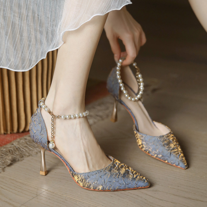 Elegant High-Heeled Shoes for Women, Stiletto Heels, 2026 New Style, Pointed Toe, High-End Feel, Versatile with Skirts, Summer Closed-Toe Sandals for Women