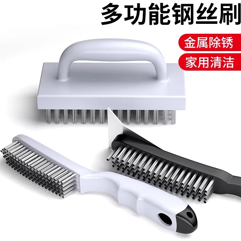 Wire Brush for Rust Removal and Polishing, Multifunctional Cleaning Brush with Handle, Steel Brush, Iron Brush, Small Steel Brush, Industrial Use, Hard Bristles Wire Brush for Rust Removal and Polishing, Multifunctional Cleaning Brush with Handle, Steel Brush, Iron Brush, Small Steel Brush, Industrial Use, Hard Bristles