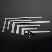 Woodworking ruler 45 degrees 90 degrees right angle ruler Angle steel ruler L-shaped turning ruler with horizontal triangle ruler Measuring ruler