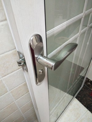 Bathroom door lock keyless universal household aluminum alloy 110 toilet stainless steel bathroom handle door lock