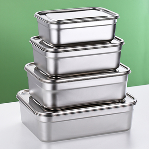 Refrigerator Storage Box Rectangular Large Capacity Stainless Steel