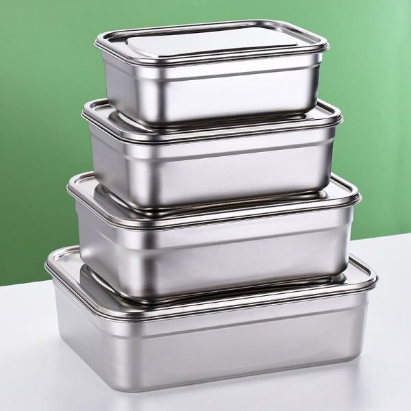 Refrigerator Storage Box Rectangular Large Capacity Stainless Steel