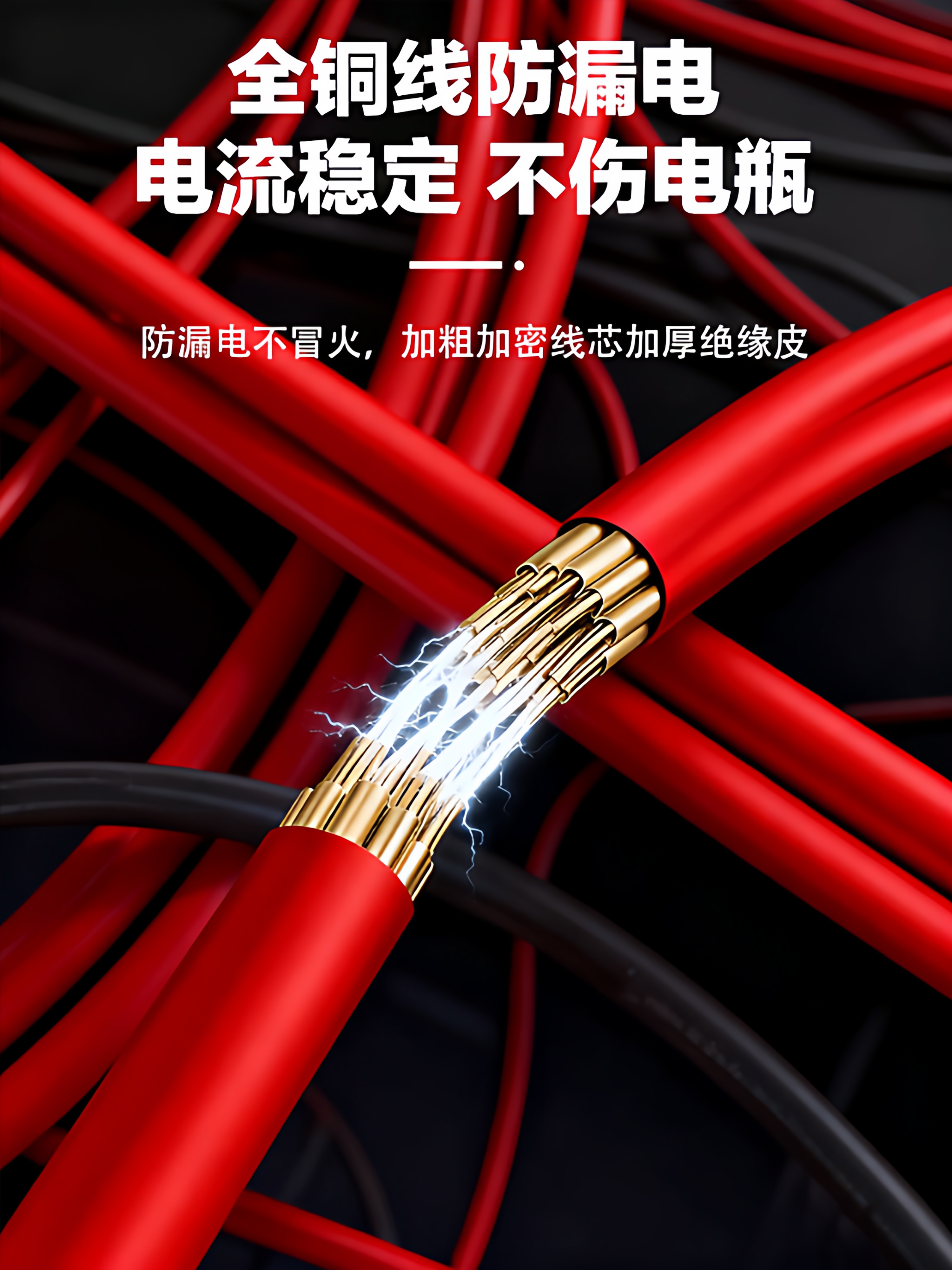 Car Battery Jumper Cables Pure Copper Connecting Wires Jump Starter Battery Jumper Cables Alligator Clips