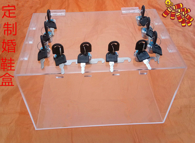 Customized acrylic transparent belt lock net red wedding shoes vibrato with the same style to meet relatives Tibetan wedding shoe box