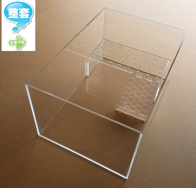 Acrylic turtle tank with sun table desktop small fish tank mini ecological goldfish tank home desk fish tank turtle tank