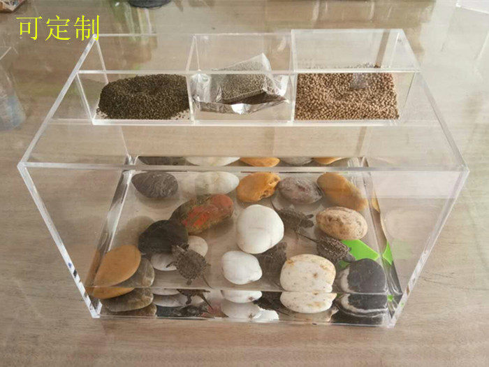 Customized acrylic fish tank, water turtle, turtle tank, amphibious tank, betta tank, custom-made isolation boards of various sizes