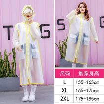 Transparent portable thick zipper adult rainproof raincoat single full body summer protective clothing women poncho