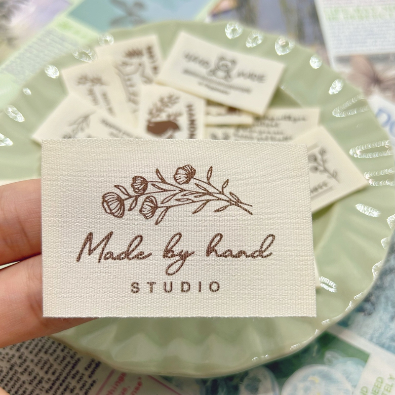 In-Stock Handmade Pure Cotton Cloth Labels for Bags and Clothing, Simple and Versatile Cloth Patches, DIY Cloth Labels