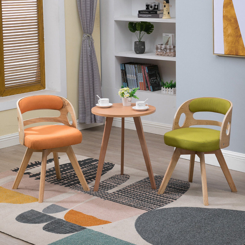 Balcony table and chair three-piece small coffee table combination leisure modern minimalist Nordic living room net red one table and two chairs solid wood