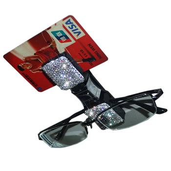 Car interior diamond-inlaid sun visor multi-function storage