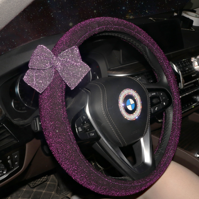 Mercedes-Benz BMW Audi Volkswagen Douyin colorful steering wheel cover autumn and winter warm steering wheel four seasons universal handle set female