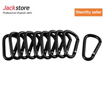 SZS Hot 10 Pcs Black D aped Aluminum Alloy Carabiner Hook