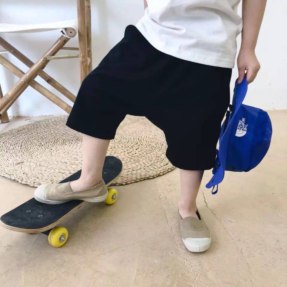 ENOCHBABY self-made boys and girls summer thin Harem big pp shorts pure cotton crotch knee shorts