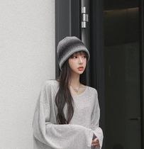 Korea East Gate Lovelyhat Hat New Retro Gradient Mixed Knit Hat Lady Fisherman Hat