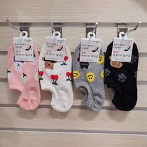 Spring and summer Korean Dongdaemun socks cute smiling face non-slip silicone non-falling cotton socks womens boat socks