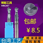 Dao phay bóng hợp kim 45 độ bằng thép vonfram dao 2 lưỡi dao đầu R0,75 R3 phần cứng Công cụ cắt CNC