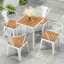 Outdoor tables and chairs leisure simple courtyard garden terrace sun room plastic wood preservative open-air modern table and chair combination